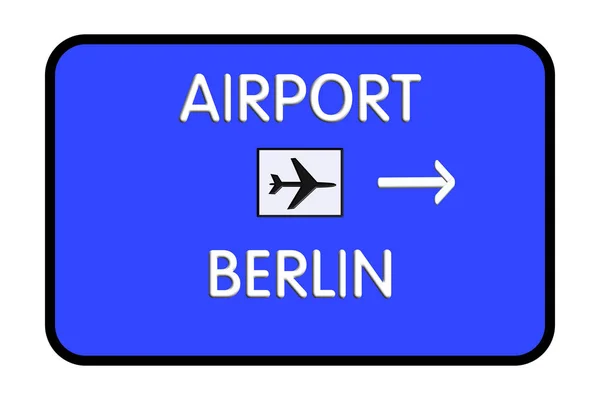 Berlin Tyskland Flygplats Highway Road Sign Illustration — Stockfoto