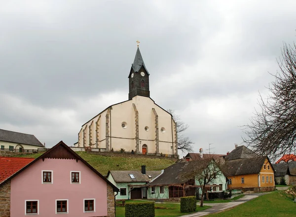 Centrum Miejscowości Saint Wolfgang Zabytkowym Kościołem Parafialnym Dzielnica Leśna Austria — Zdjęcie stockowe