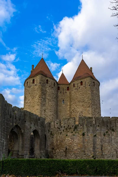 フランスでカルカソンヌの中世都市を要塞化 — ストック写真