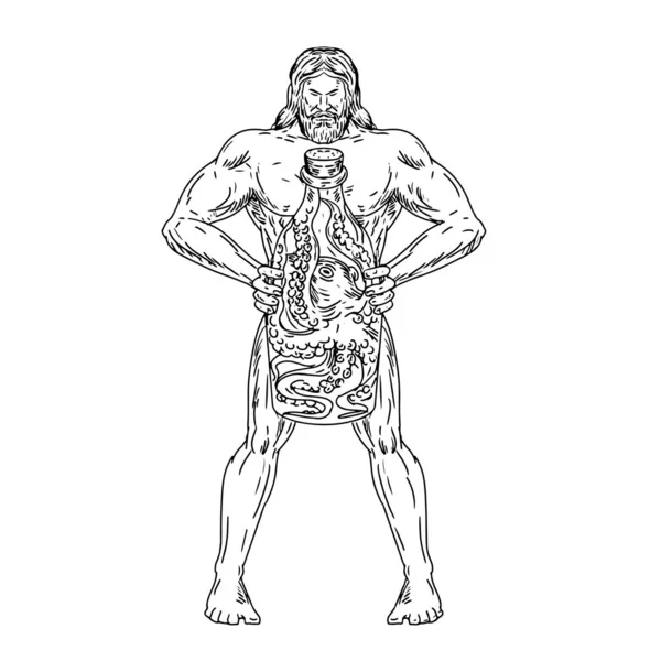 Drawing Sketch Style Illustration Hercules Roman Hero God Equivalent Greek — Stock Photo, Image