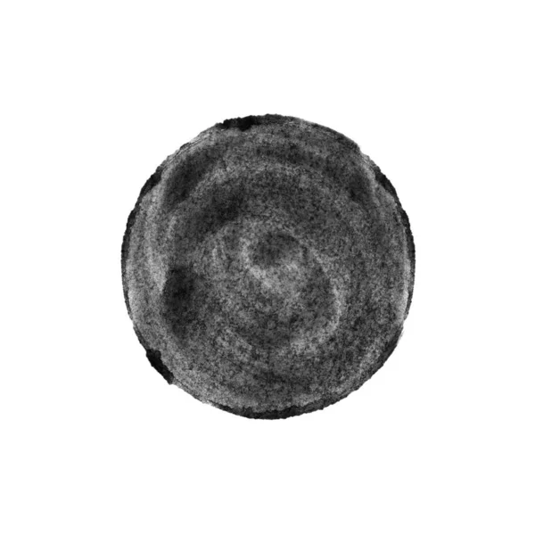 Χειροποίητος Μαύρος Κύκλος Υδατογραφίας Πινέλο — Φωτογραφία Αρχείου