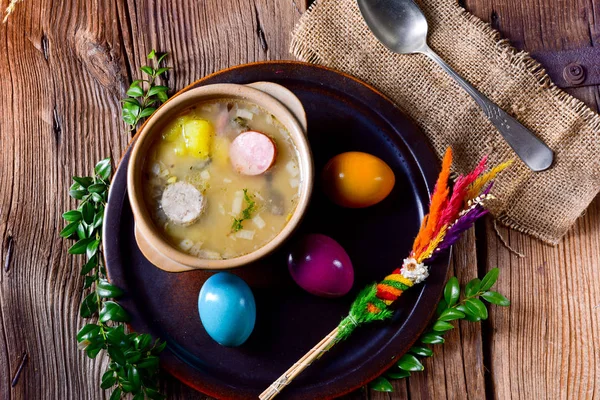 Żurek Pyszne Zupy Wielkanoc Święta — Zdjęcie stockowe