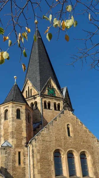 Eglise Village Allemand Benzingerode Dans Région Harz Automne — Photo