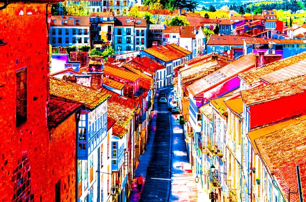 Architettura Santiago Compostela Spagna Settentrionale Illustrazione Colorata — Foto Stock