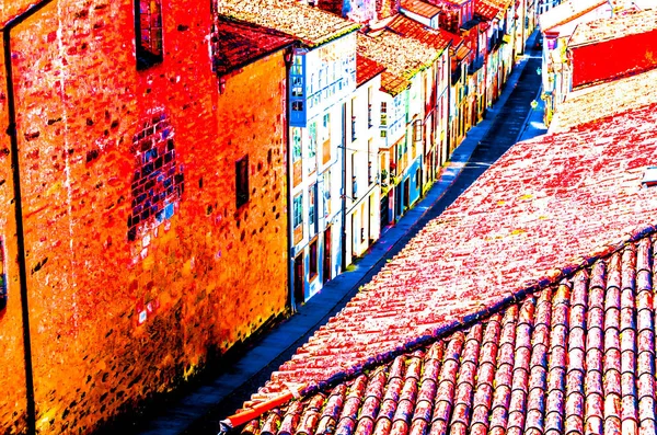Arkitekturen Santiago Compostela Norra Spanien Färgglada Illustration — Stockfoto