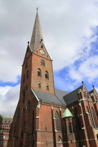 Campanile Della Chiesa San Pietro Amburgo Germania — Foto Stock