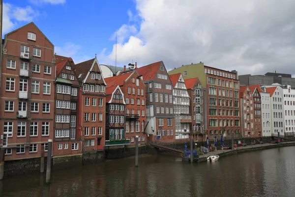 Berömda Historiska Fasader Staden Hamburg Tyskland — Stockfoto