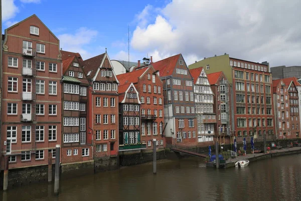 Beroemde Historische Gevels Stad Hamburg Duitsland — Stockfoto