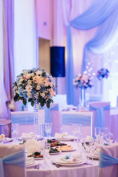 Banketzaal Voor Bruiloften Feestzaal Decoratie Sfeervolle Inrichting — Stockfoto