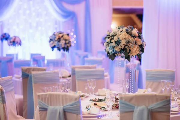 Banketzaal Voor Bruiloften Feestzaal Decoratie Sfeervolle Inrichting — Stockfoto