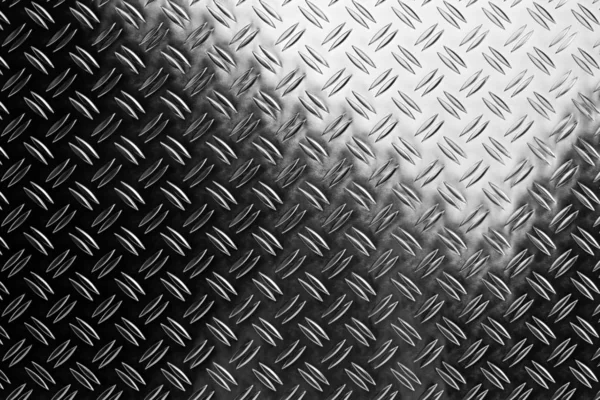 Shiny Polished Aluminum New Diamond Plate Metal Texture Background Empty — Stock Photo, Image