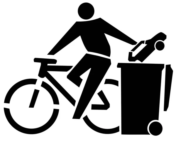자연환경 쓰레기 친환경 자전거를 — 스톡 사진