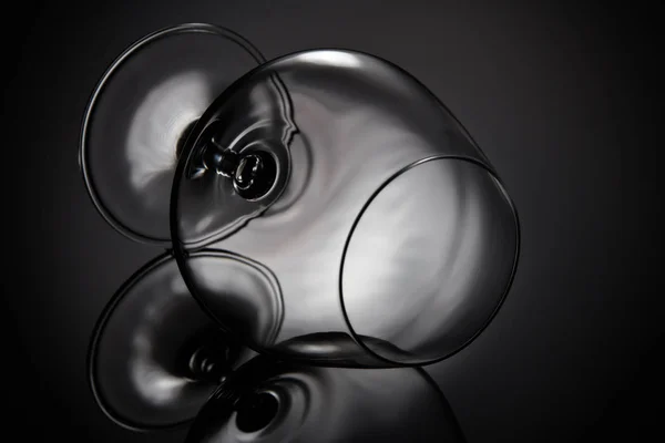 Silhouette Bicchiere Snifter Vuoto Brandy Snifter Brandy Bowl Cognac Glass — Foto Stock
