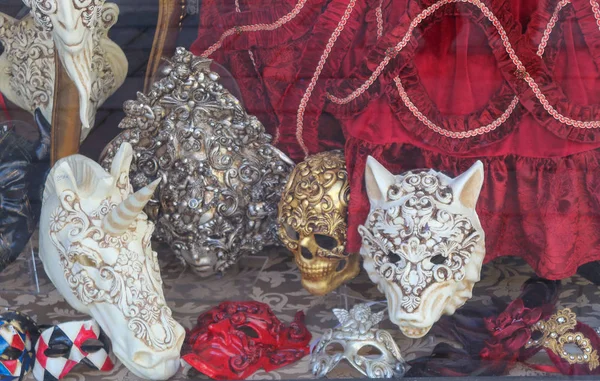 Benátské Karnevalové Masky Ručně Vyráběné Itálie — Stock fotografie