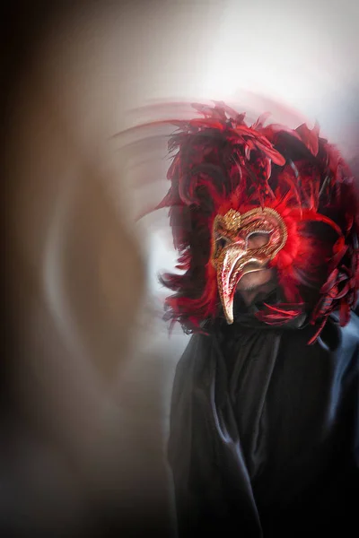 Venice Carnival Mask Black Red 이탈리아 2019 — 스톡 사진