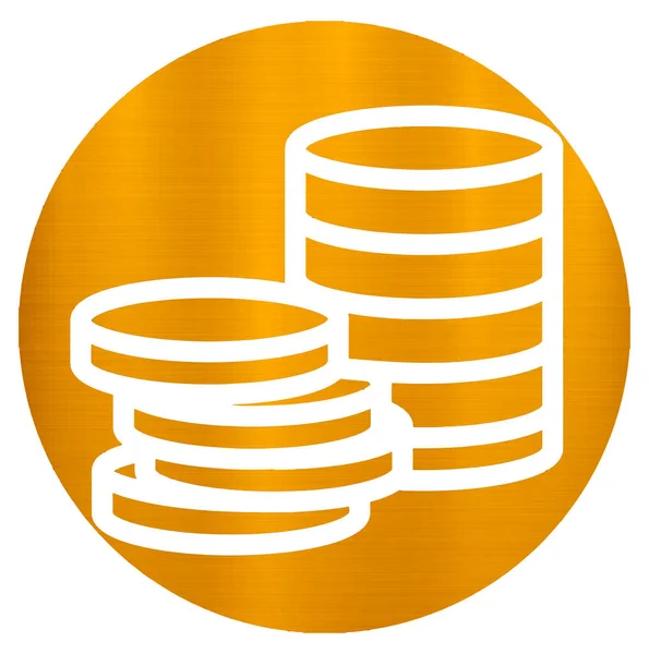 Στρογγυλό Σχήμα Χρυσά Νομίσματα Θησαυρός Χρηματοδότηση Κίτρινο Εικόνα Μεταλλικό — Φωτογραφία Αρχείου