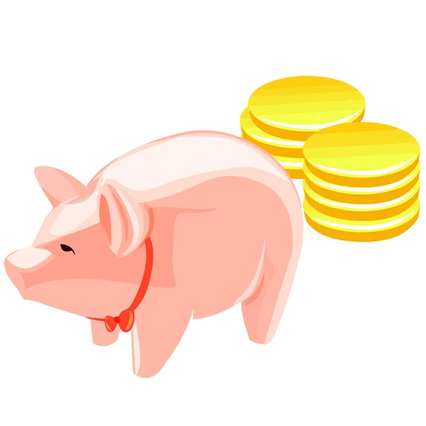 Piggy Ahorros Monedas Oro Finanzas Ilustración Segura — Foto de Stock