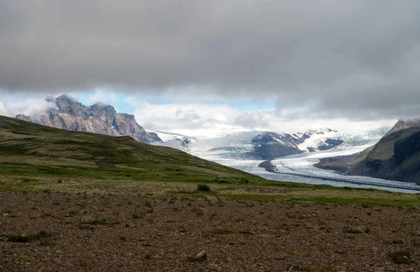 Παγετώνας Svinafellsjokull Μέρος Του Παγετώνα Vatnajokull Εθνικό Πάρκο Skaftafel Στην — Φωτογραφία Αρχείου