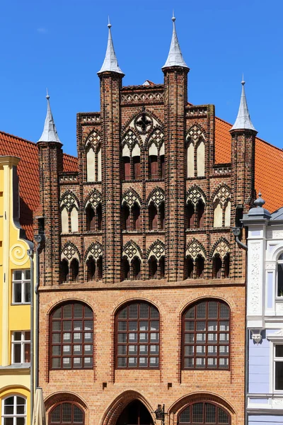 Wulflamhaus Norddeutscher Ziegelgotik Alten Markt Stralsund — Stockfoto