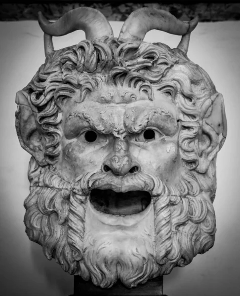 Satan Head Made Marble Useful Satanic Concept — Stock Photo, Image