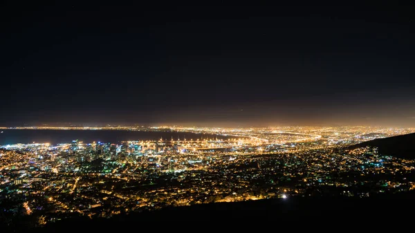 Uitzicht Vanaf Onderkant Van Tafelberg Kunt Het Financiële District Van — Stockfoto