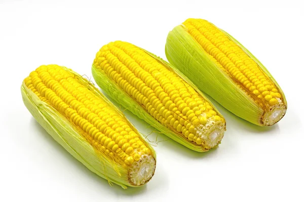 Kukurydza Cukrowa Izolowana Białym Tle — Zdjęcie stockowe
