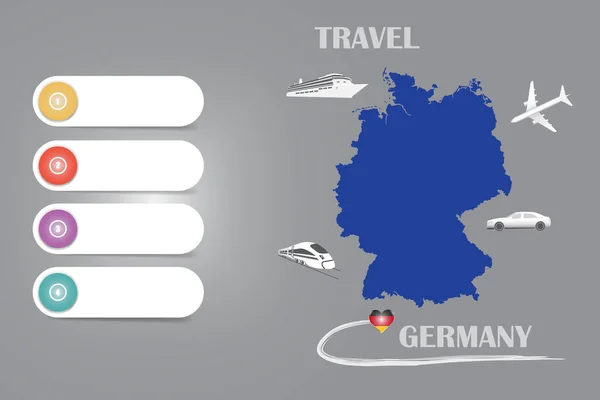 Travel Germany Template Vektor Für Reisebüros Etc Vektor Der Flugzeug — Stockfoto