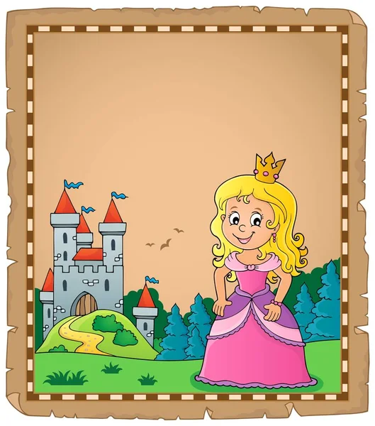 Princesa Tema Pergaminho Ilustração Imagem — Fotografia de Stock