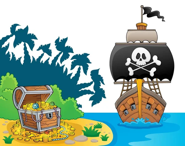 Imagen Con Tema Los Barcos Piratas Ilustración Imágenes — Foto de Stock