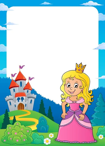 Princezna Zámek Téma Rámeček Obrázek Ilustrace — Stock fotografie