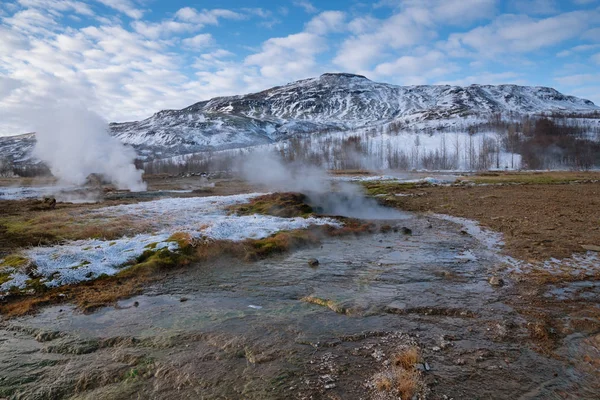 Γεωθερμική Περιοχή Haukadalur Ισλανδία Ευρώπη — Φωτογραφία Αρχείου