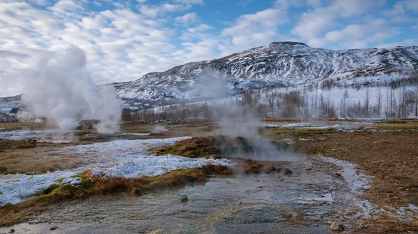 Γεωθερμική Περιοχή Haukadalur Ισλανδία Ευρώπη — Φωτογραφία Αρχείου