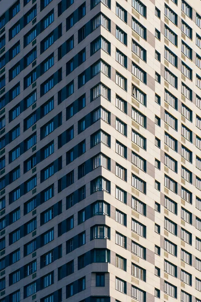 Vista Urbana Cênica Fachada Dos Arranha Céus Modernos — Fotografia de Stock