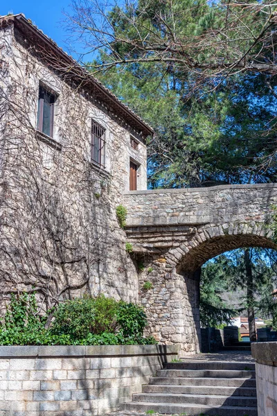 Antico Edificio Storico Pietra Medievale Girona Spagna — Foto Stock