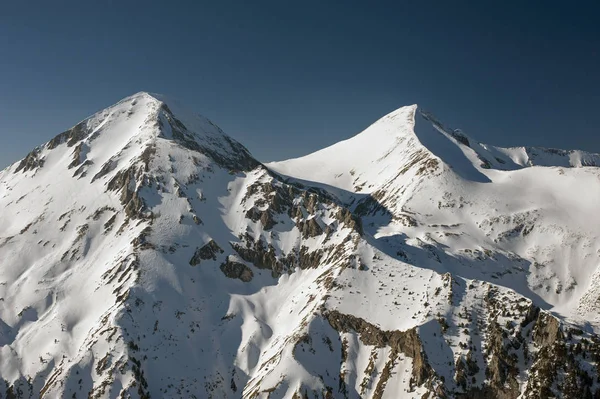 Geweldige Winterlandschap Van Vihren Kutelo Pieken Pirin Gebergte Bulgarije — Stockfoto