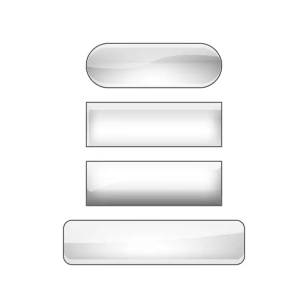 Bright Glossy Web Buttons Set Silver — ストック写真