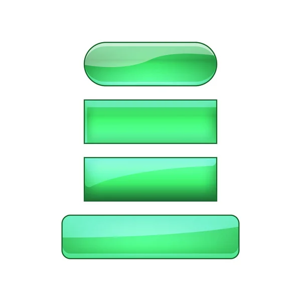 Bright Glossy Web Buttons Set Green — ストック写真