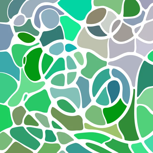 Abstrakt Färgat Glas Mosaik Bakgrund Grön Och Grå — Stockfoto