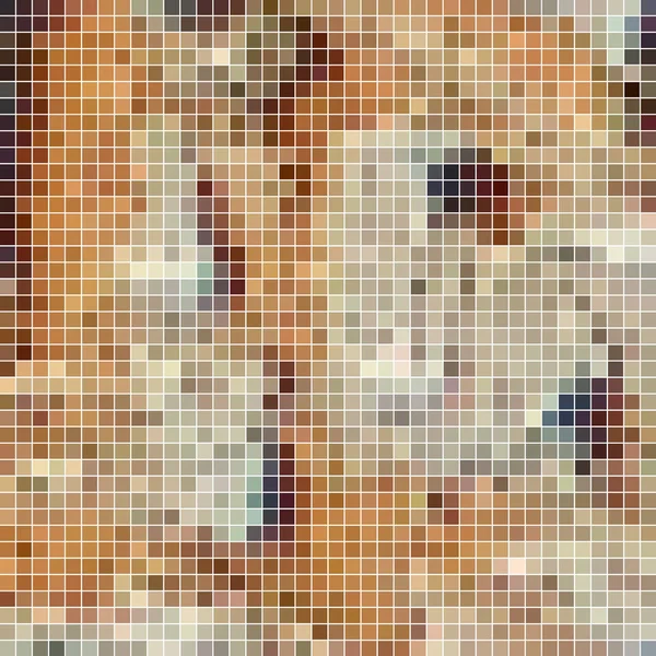 抽象的な正方形のピクセルモザイク背景 ブラウン — ストック写真