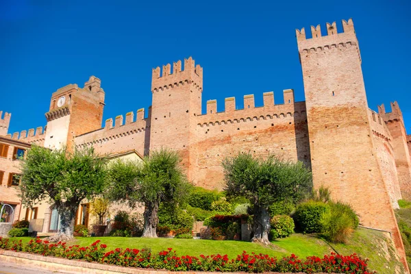 Gradara Borgo Fortificato Pesaro Provincia Marche Punto Riferimento Italiano — Foto Stock