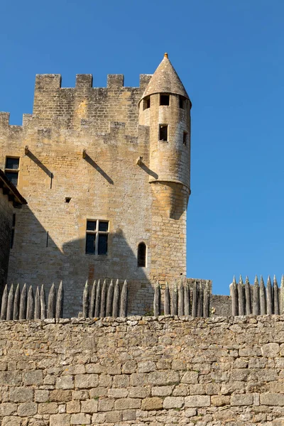 도르도뉴 석회암 중세의 샤토데베 France Dordogne Department Beynac Cazenac — 스톡 사진