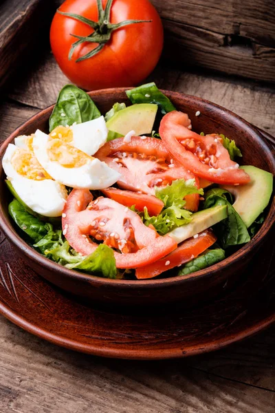 Salade Met Spinazie Avocado Groene Lente Salade Dieet Voeding — Stockfoto