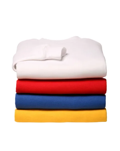 Stack Folded Sweat Shirts Isolated White Background Royalty Free Stock Images