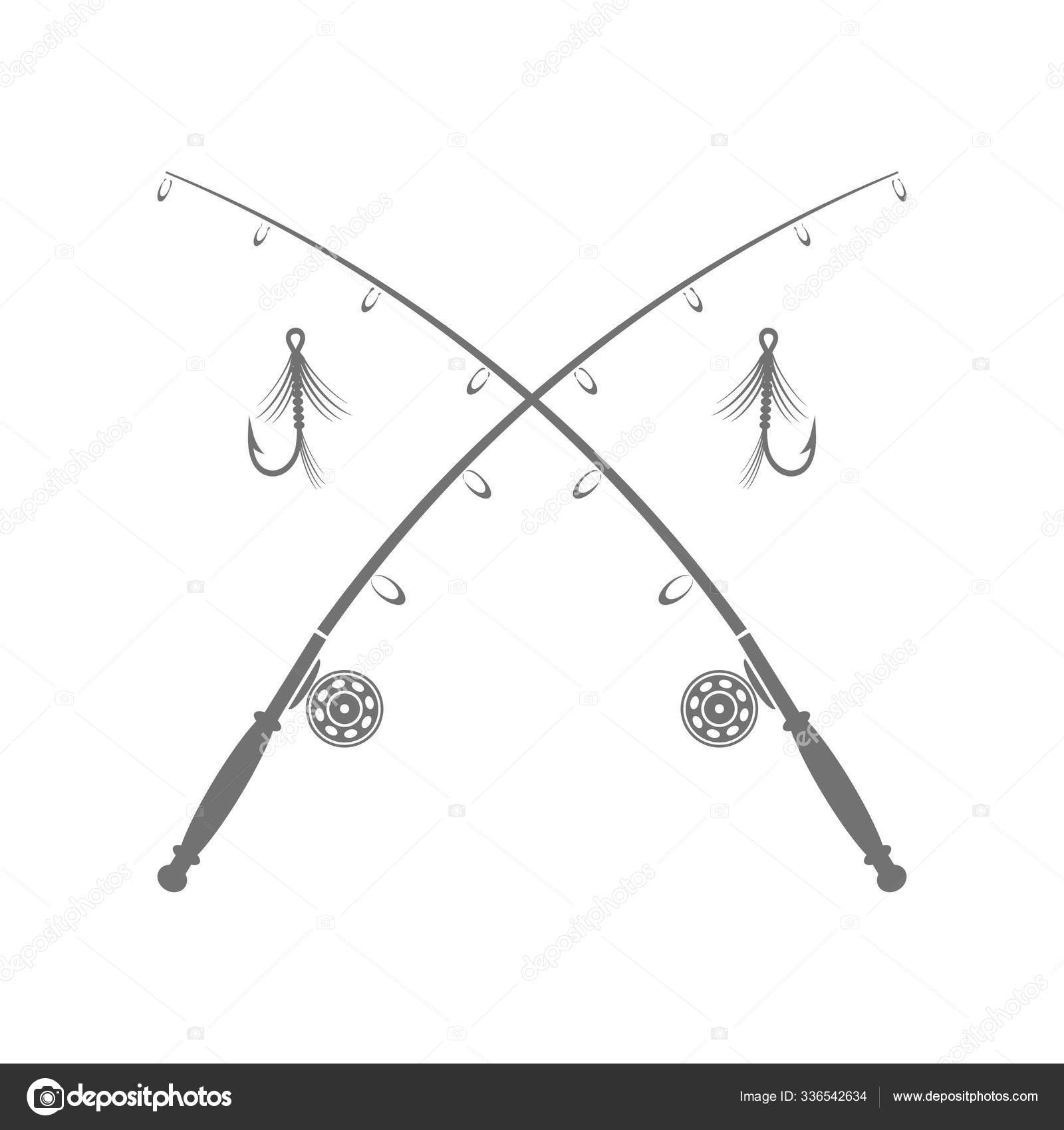 Fishing Rod Silhouette Fishing Hook — Stock Photo