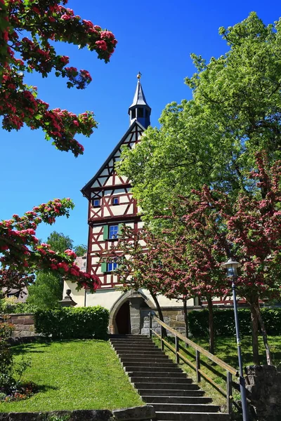 Der Torturm Burgbergheim Ist Eine Stadt Bayern Mit Vielen Historischen — Stockfoto