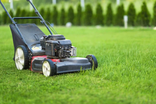 Rasenmäher Mäht Grünes Gras — Stockfoto