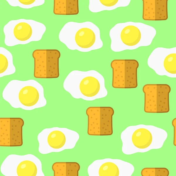 Yeşil Arkaplanda Zole Edilmiş Yumurtalar Ekmeksiz Desen — Stok fotoğraf