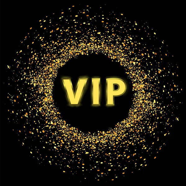 Textura Dourada Brilho Com Logotipo Vip Isolado Fundo Preto — Fotografia de Stock