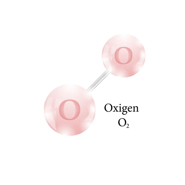 Molécula Oxigeno Elemento Químico Tabla Periódica Aislado Sobre Fondo Blanco — Foto de Stock
