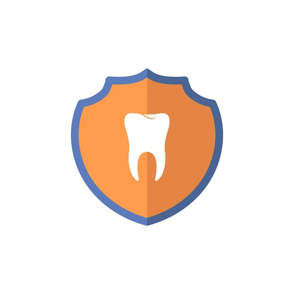 Osłona Logotyp Czysty Ząb Protect Znak Izolowany Białym Tle Symbol — Zdjęcie stockowe